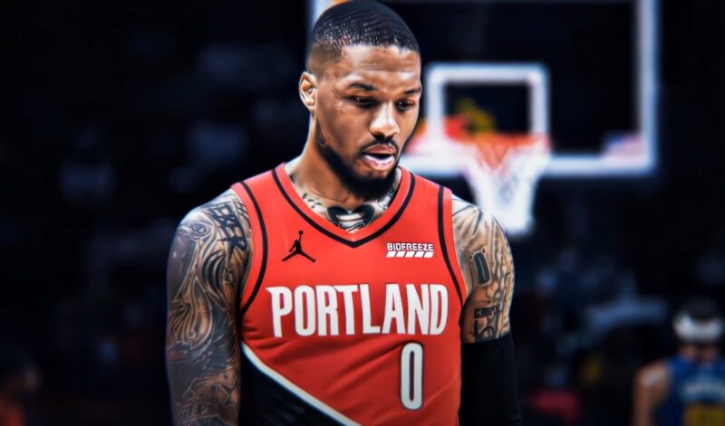 Damien Lillard playing for Portland