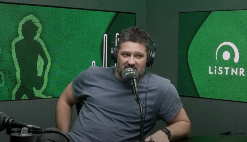 Brendan Fevola speaking in a podcast