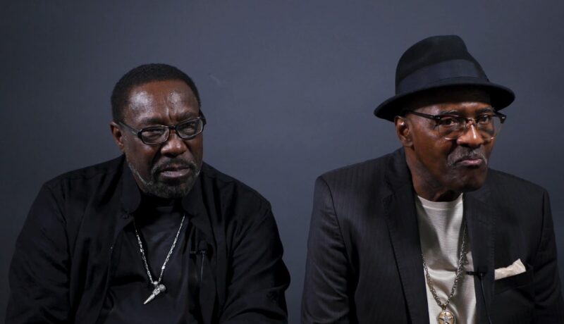 The O’Jays members Eddie Levert and Walter Williams doing interview