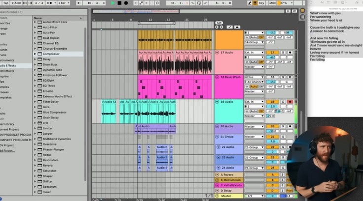 Youtuber making a song
