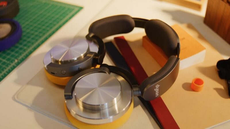 Stylish over-ear headphones, featuring a sleek design and comfortable earcups