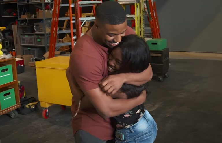 Michael B Jordan surprising a fan