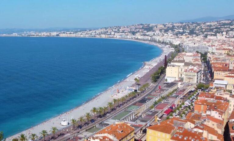 Drone view of Nice, France