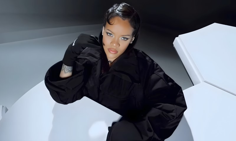 Rihanna posing for Puma commercial