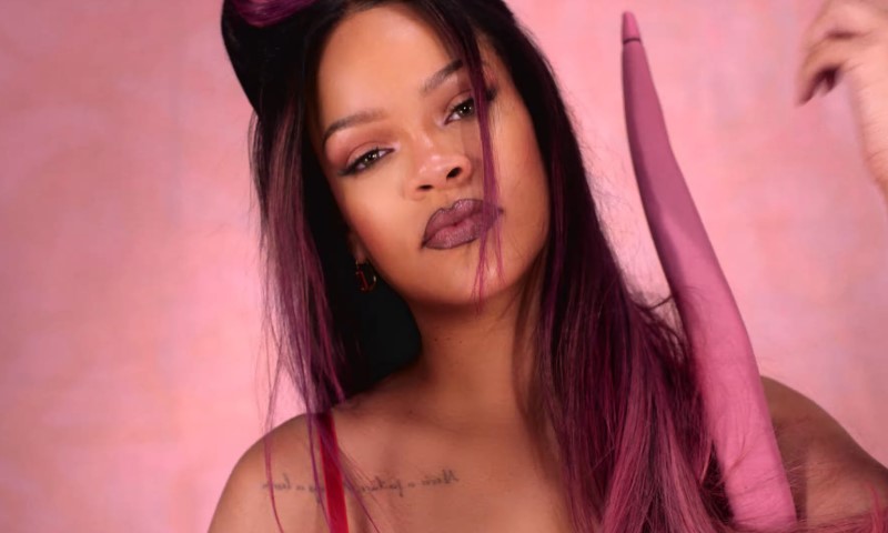 Rihanna with a new hair color in Savege X Fenty promo video